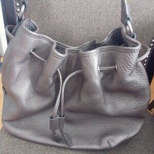 Cole Haan Pebbled Leather Drawstring Shoulder Bag Purse